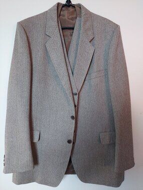 Nino Cerruti Paris Diffusion Men's 46L Suit Blazer Waistcoat 2-PC Set 62-72's